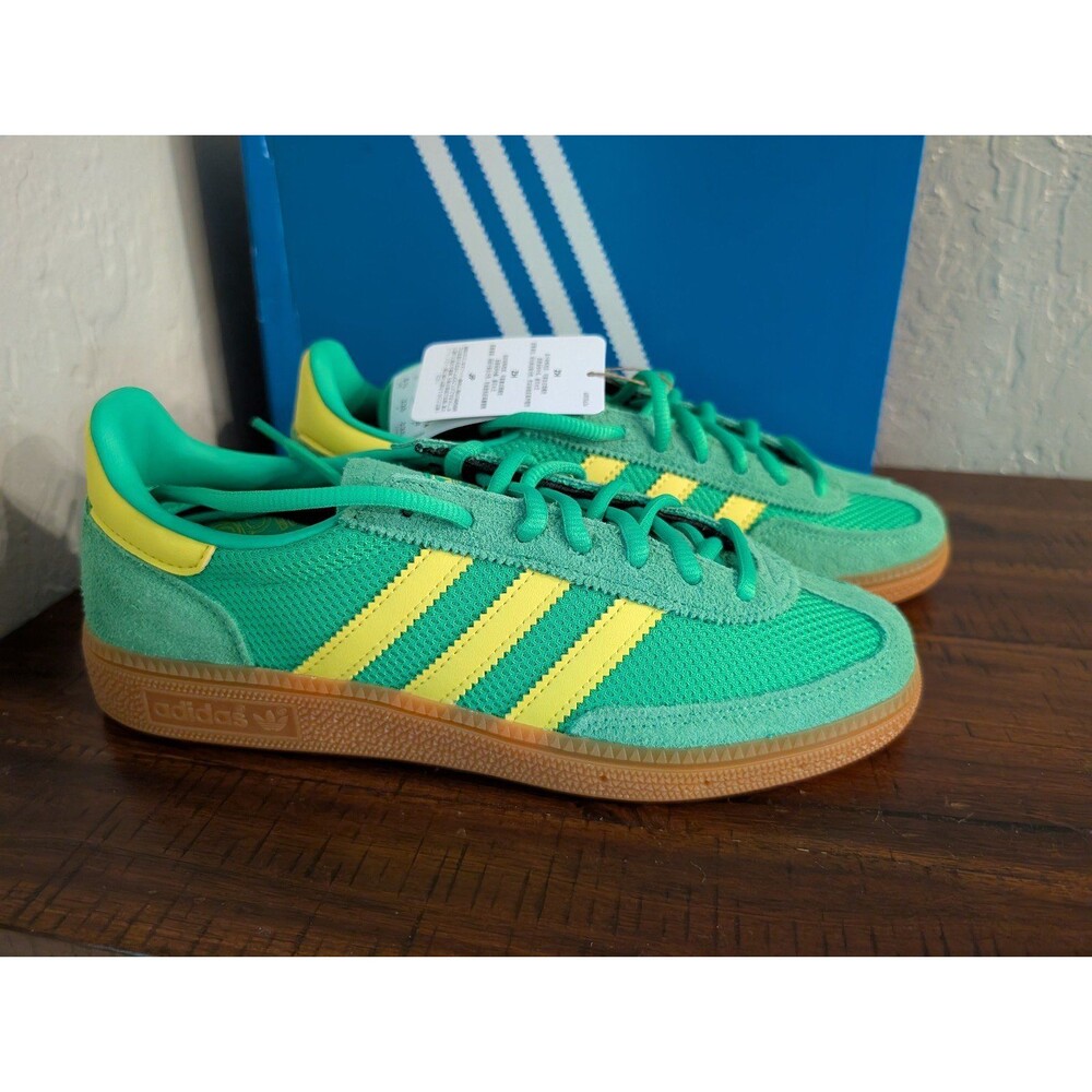 Adidas Handball Spezial Green Yellow Sneakers Men's Size 5.5 Womens 6.5